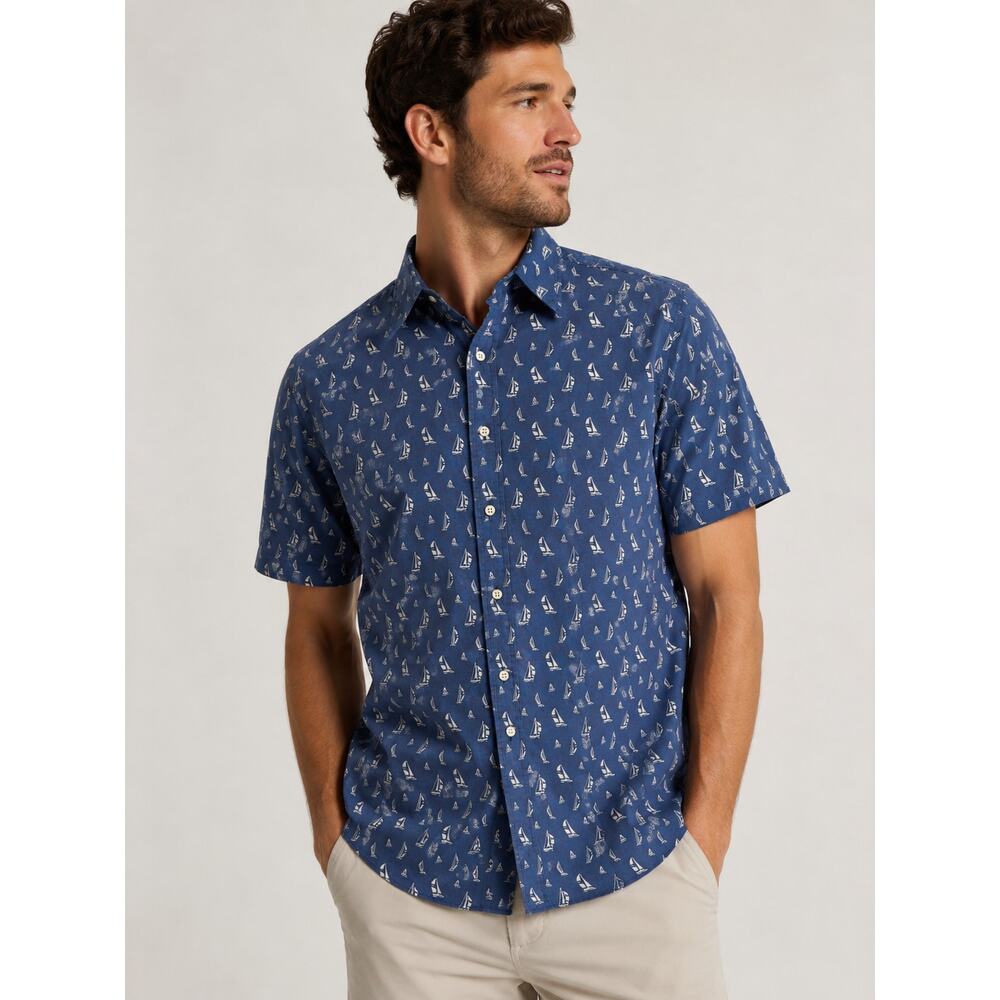 Ralph Lauren Men's Slim Fit Sailboat Print Button Down Shirt - Size L - Picture 2 of 7